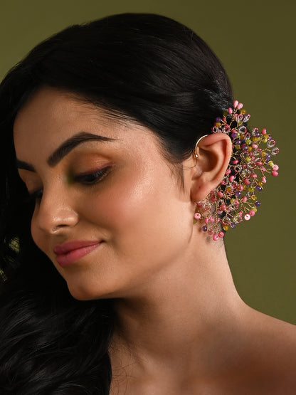Uneven Earcuff For All Ears Pink Green Purple