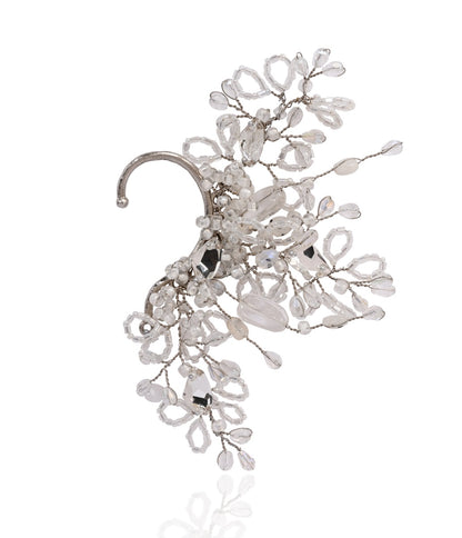 Silver Crystal Shining Stone Earcuff For Starry Night
