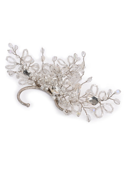Silver Crystal Shining Stone Earcuff For Starry Night