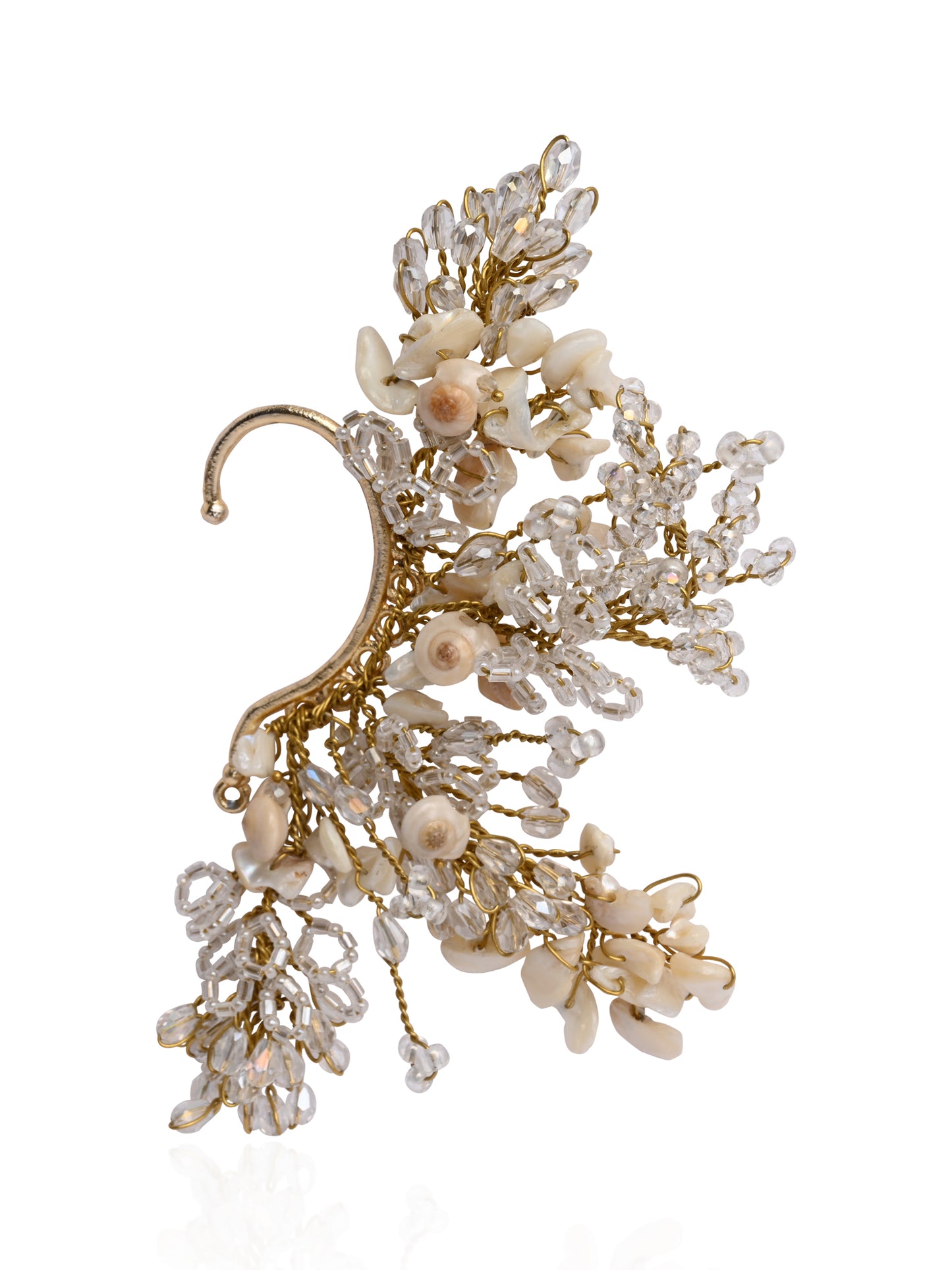 Crystal Ivory Shell Beach Party Earcuff