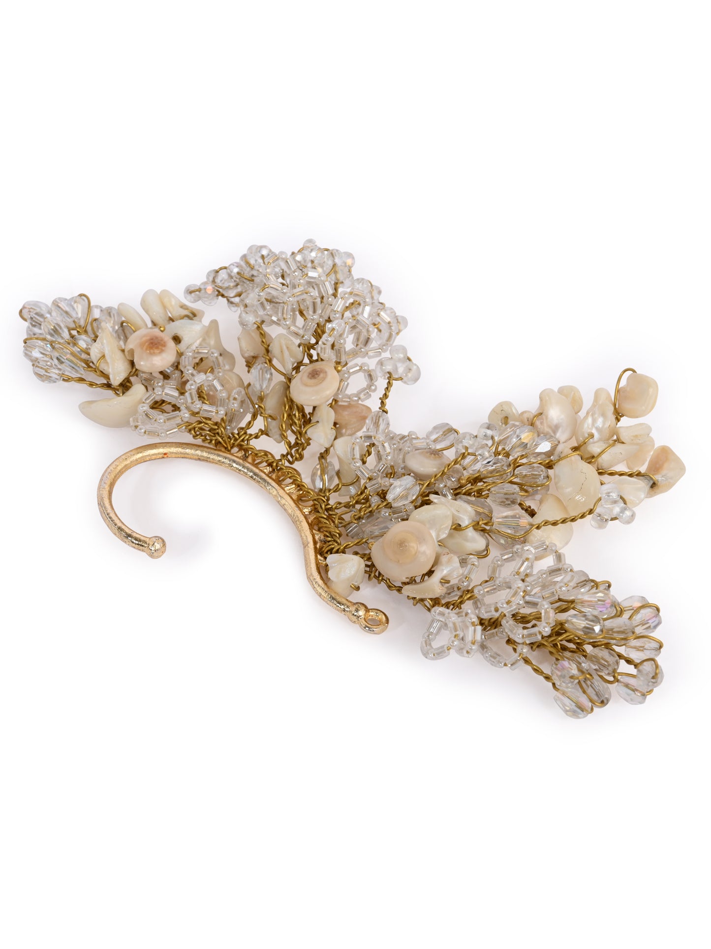 Crystal Ivory Shell Beach Party Earcuff
