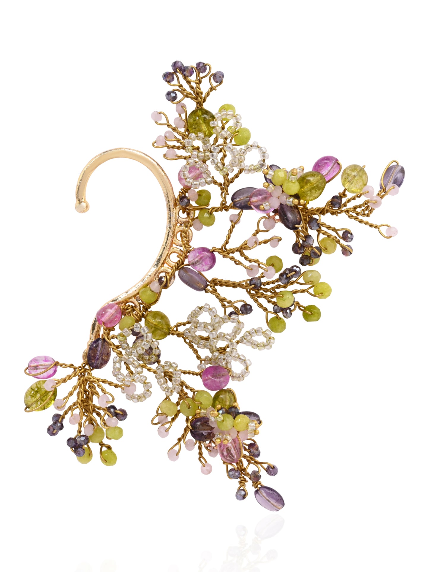 Multicolour Stones With Crystal Handmade Earcuff