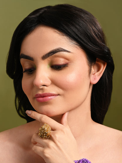 Gold Plated Golden Adjustable Ring