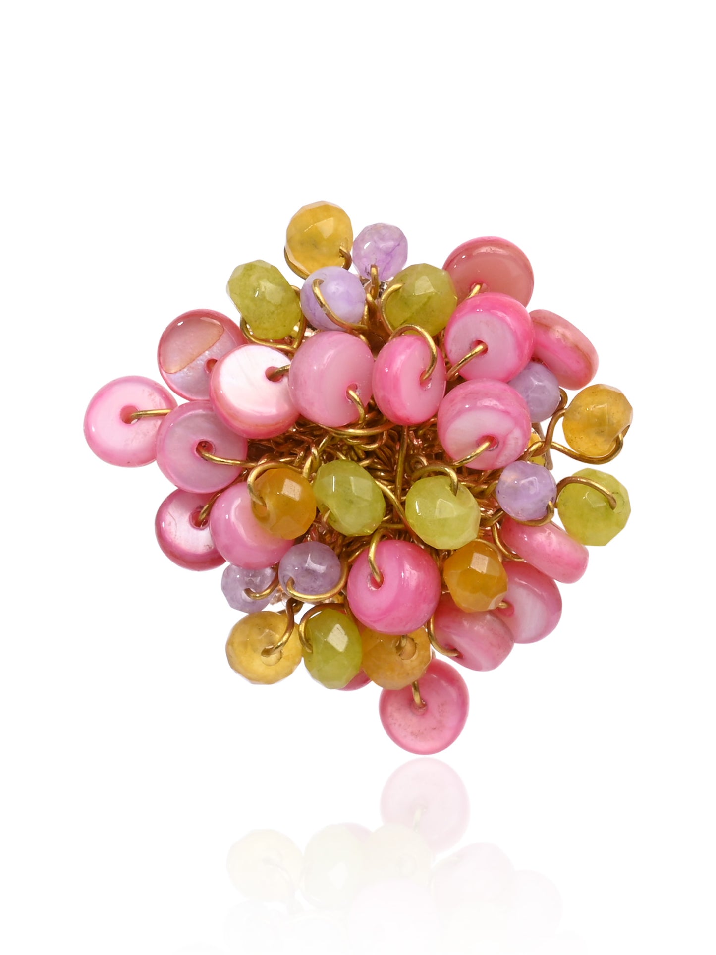 Colourful Gold Plated Adjustable Ring