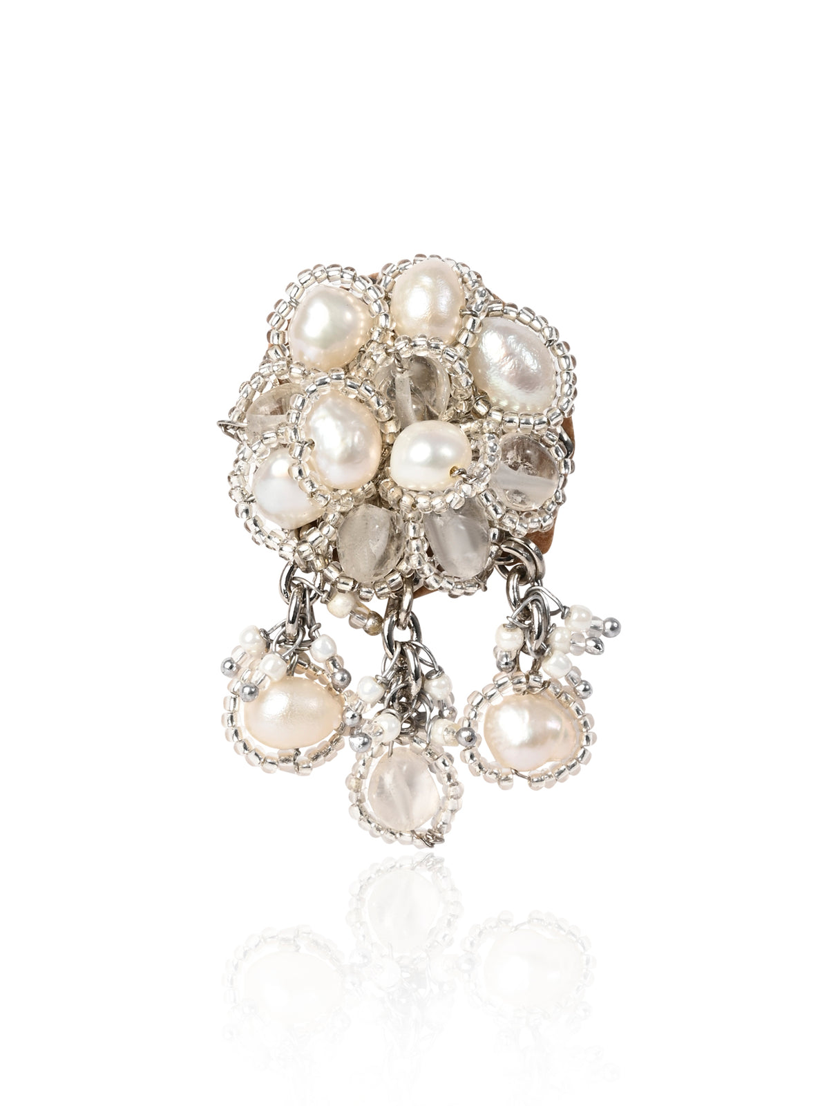 Pearl Silver Ring | Statement Pearl Ring for Women | D’oro