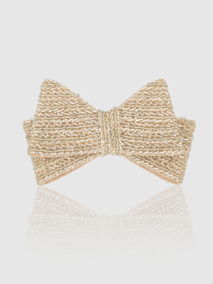 Grandiose Hair Bow - Beige