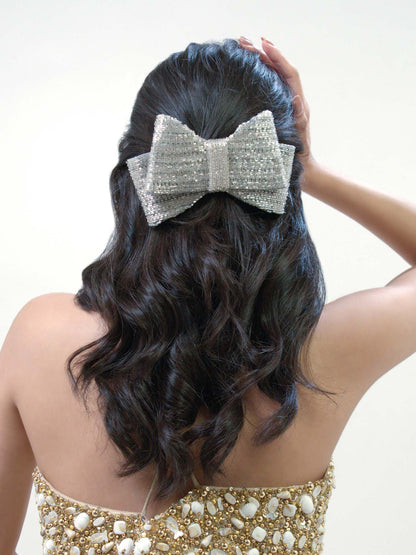 Grandiose Hair Bow - Silver