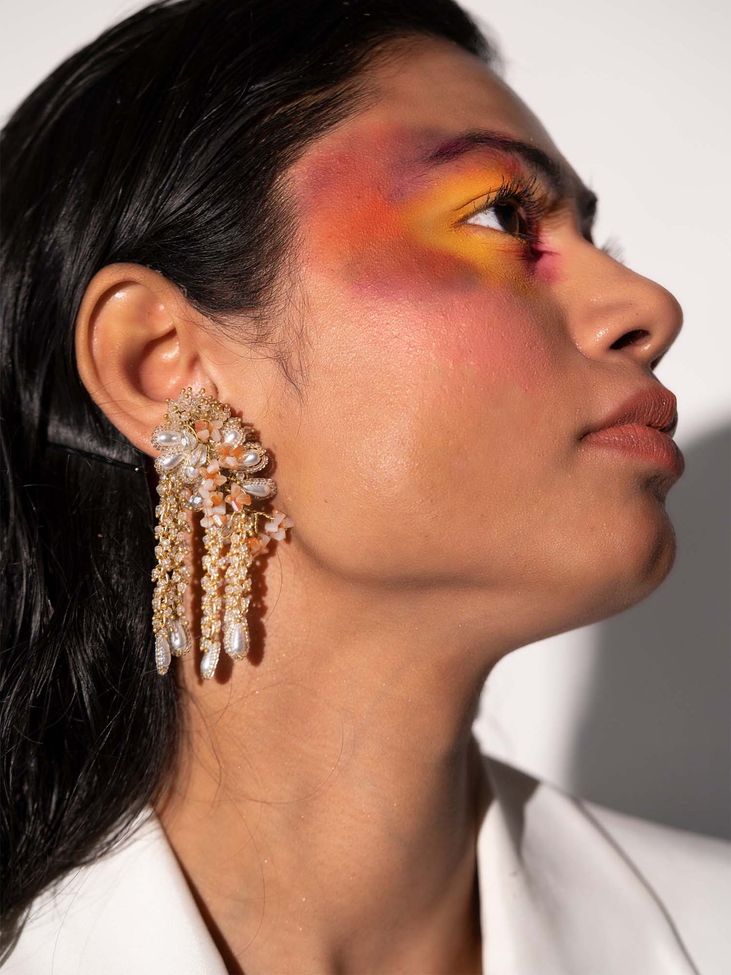 Apricot Rosebud Earrings