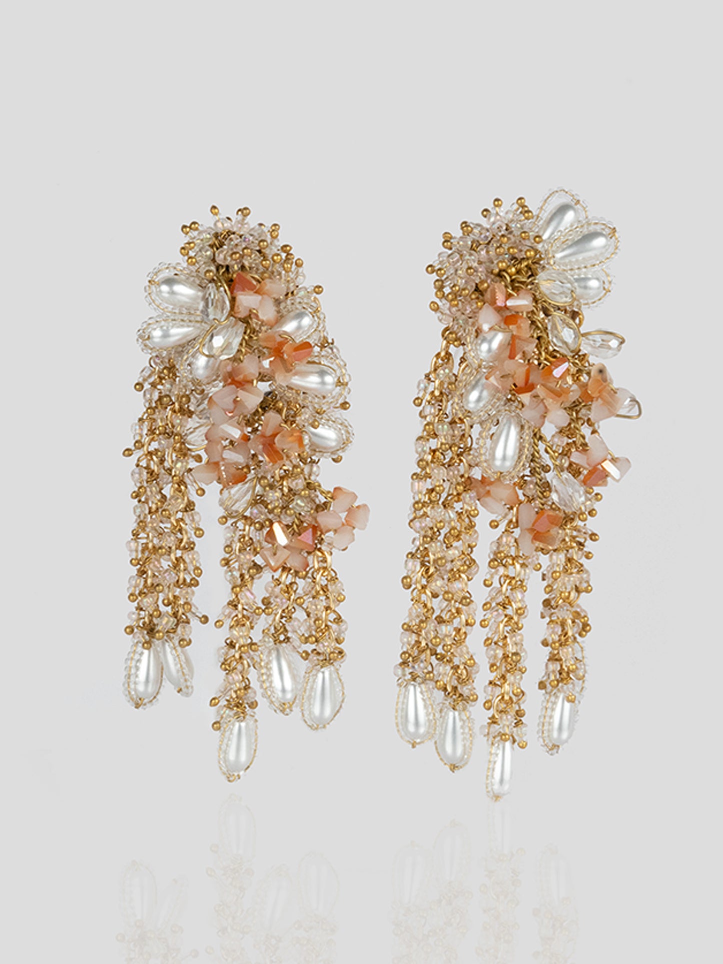 Apricot Rosebud Earrings