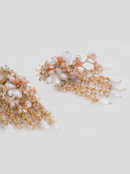Apricot Rosebud Earrings