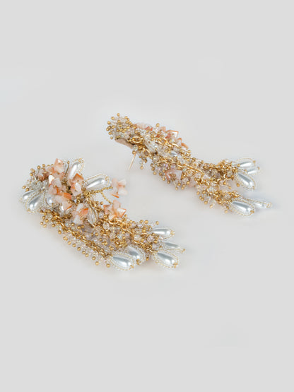 Apricot Rosebud Earrings