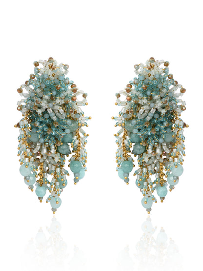 Gold Plated Mehendi Jewelry Long Earrings