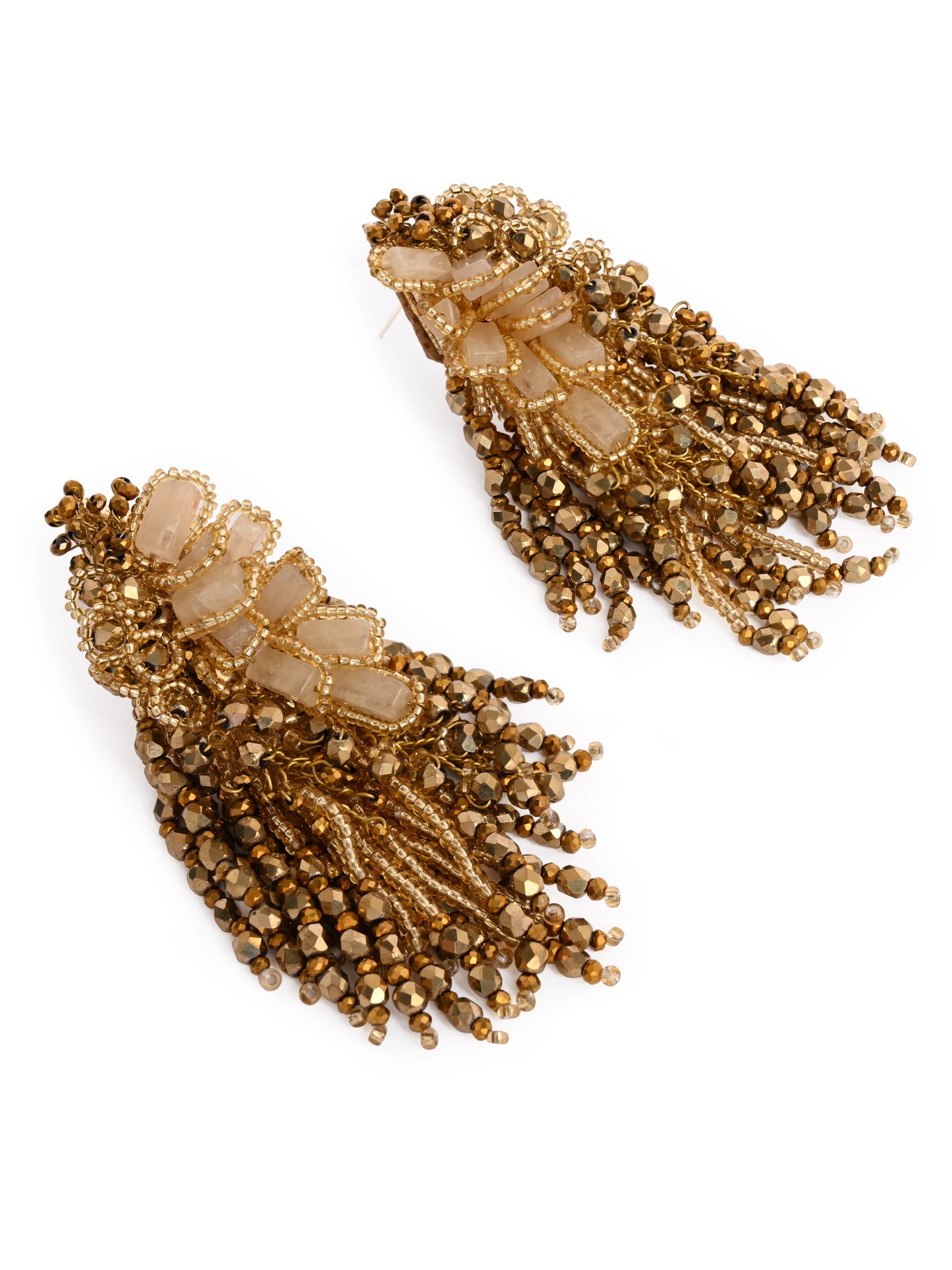 Wedding Gold Plated Golden Ethnic Long Earrings