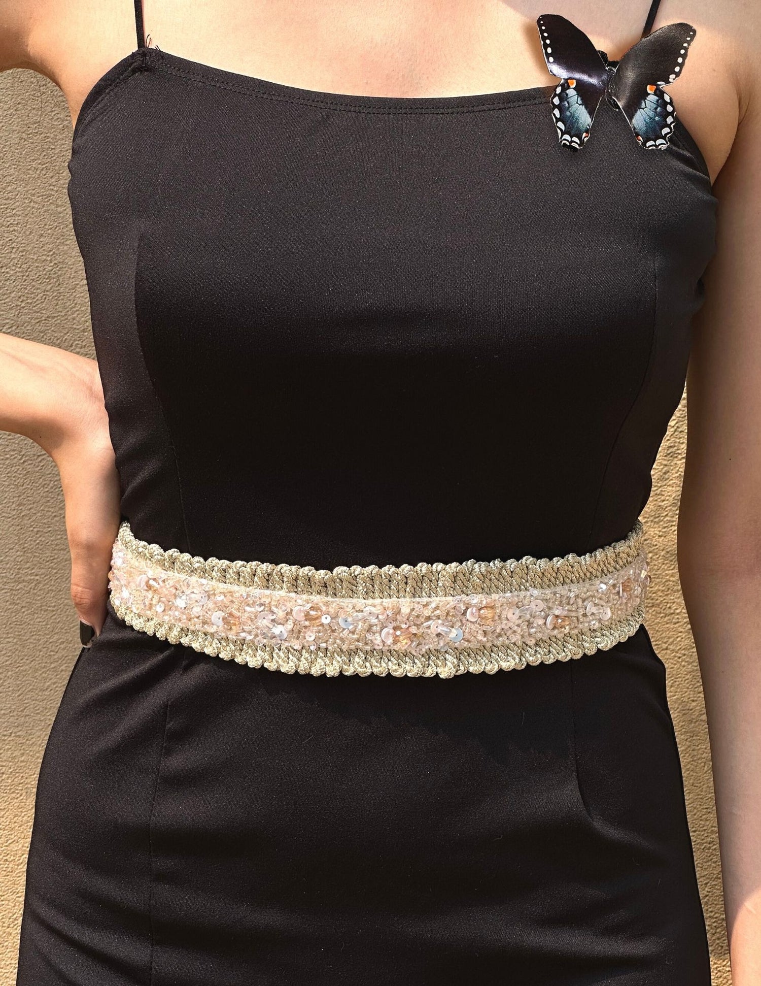 VESPER BEIGE WAIST BELT - House of Doro