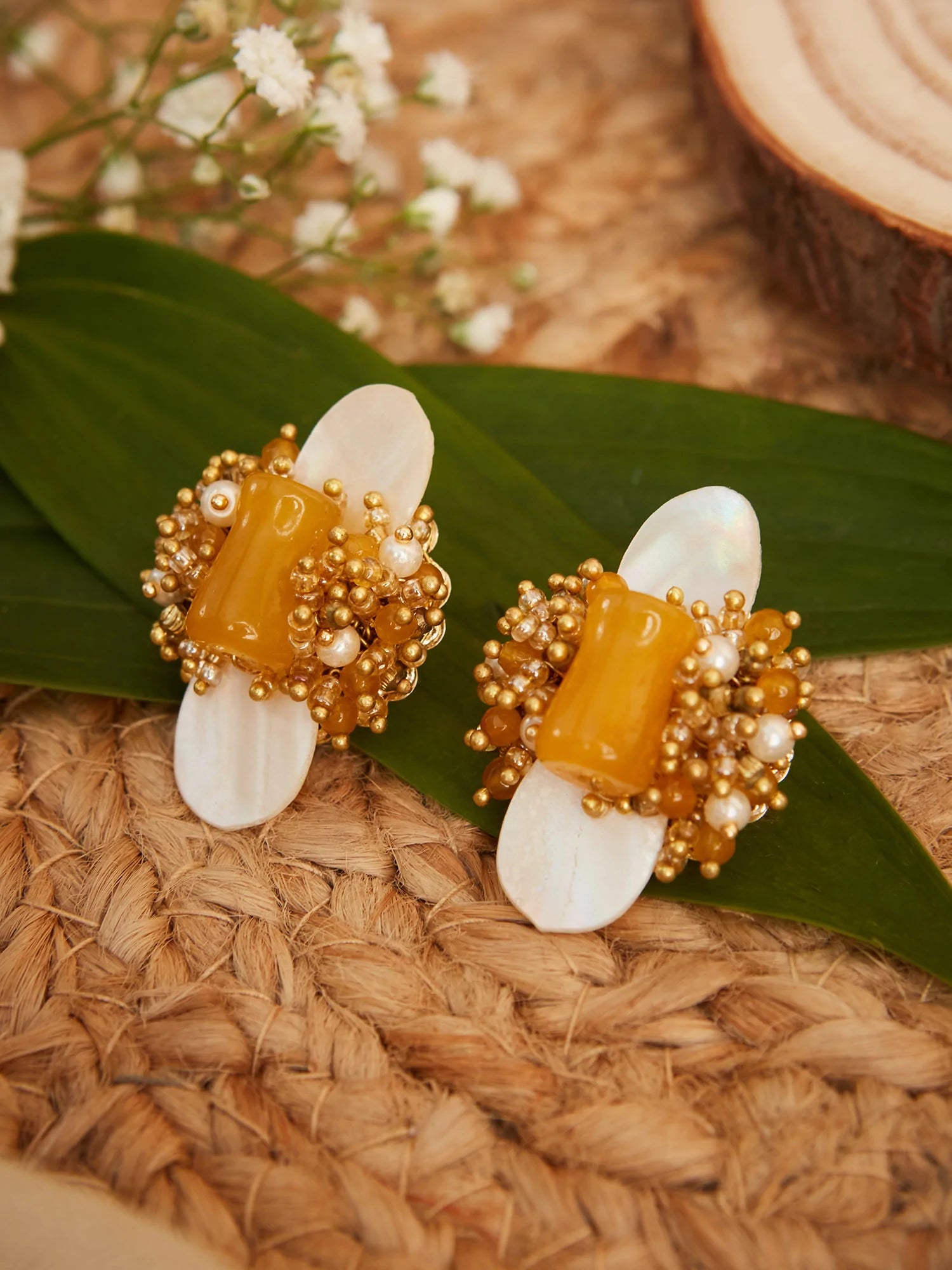 SHEASTA MUSTARD EARRINGS - House of Doro