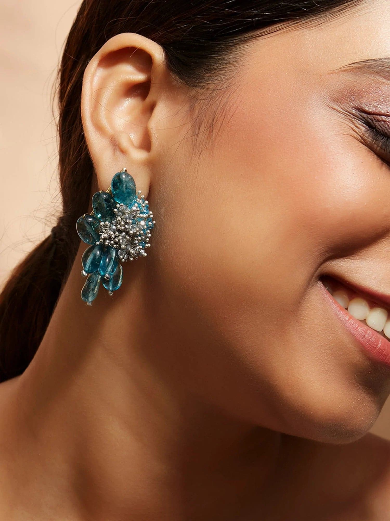 ATREYA BLUE STUDS - House of Doro