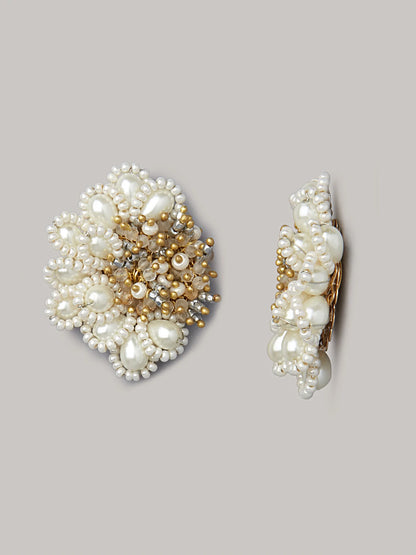 NADIRA WHITE STUDS - House of Doro