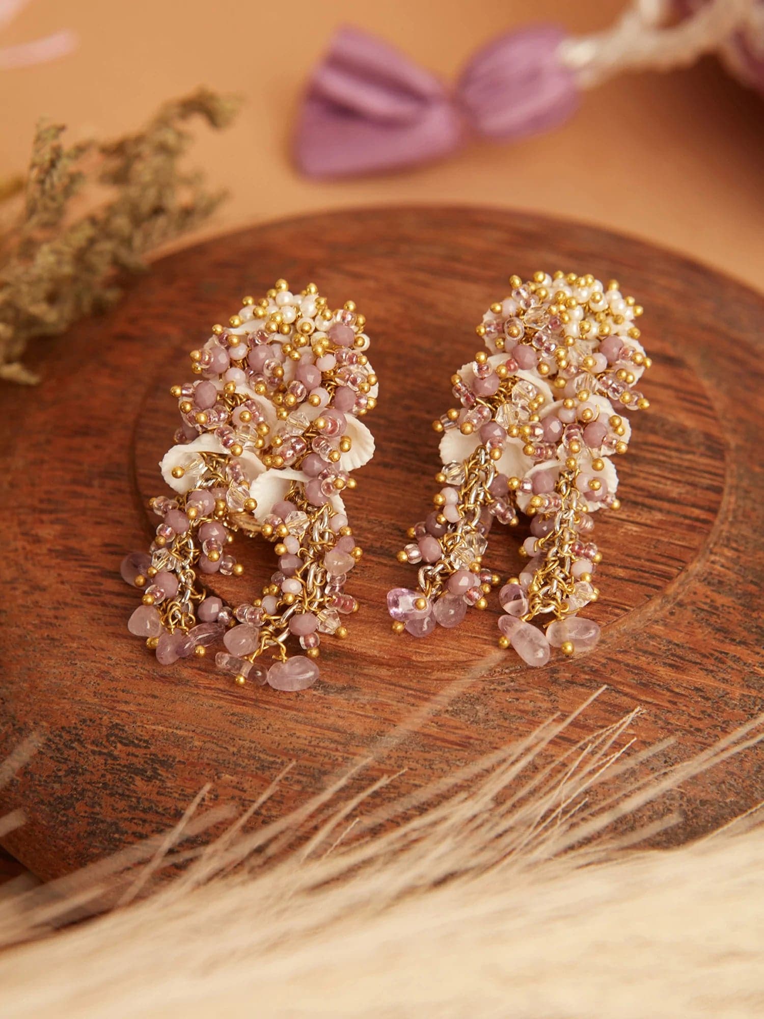 AMHANA PURPLE STUDS - House of Doro