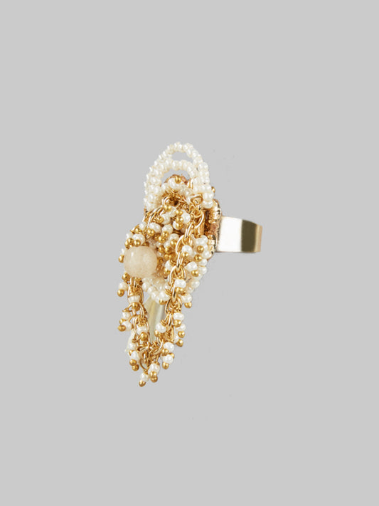 FRILANA WHITE RING - House of Doro