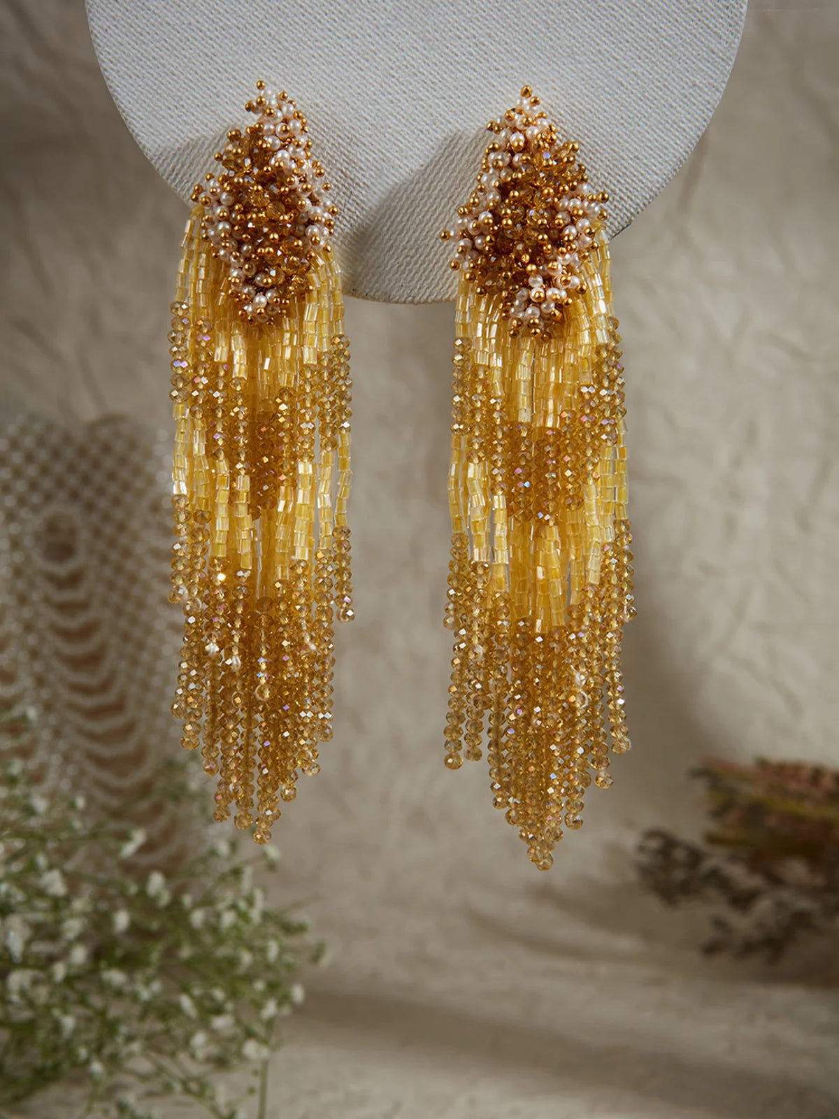 RAGNNA YELLOW DANGLINGS - House of D’oro