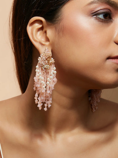 SACHIRA PINK DANGLINGS - House of Doro