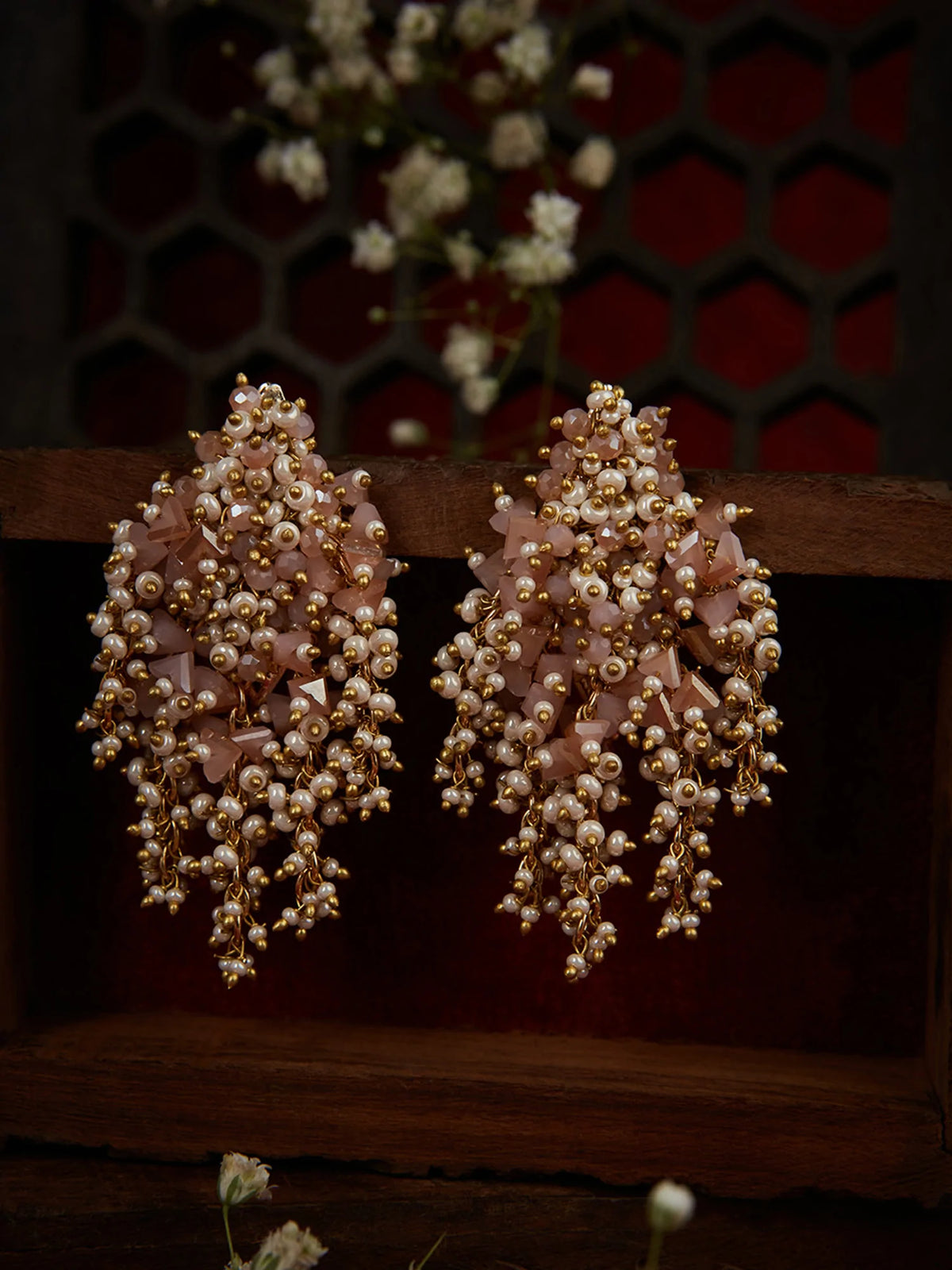 VELINNA PINK EARRINGS - House of D’oro