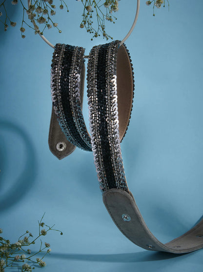 SVENYA SILVER WAIST BELT - House of Doro