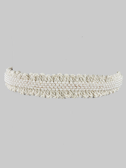 CLAIRA WHITE WAIST BELT - House of Doro