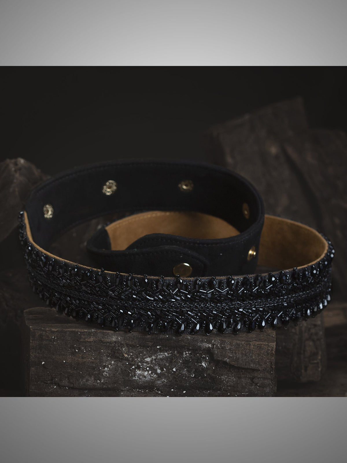 BLACK CRYSTAL WAIST BELT - House of D’oro